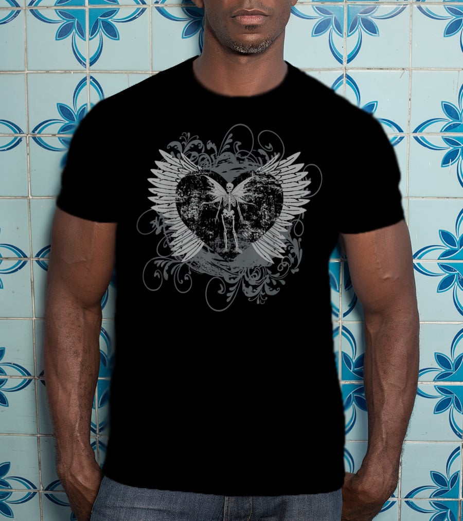 Aesthetic Y2k Fairy Wings Skeleton Heart Grunge T-Shirt