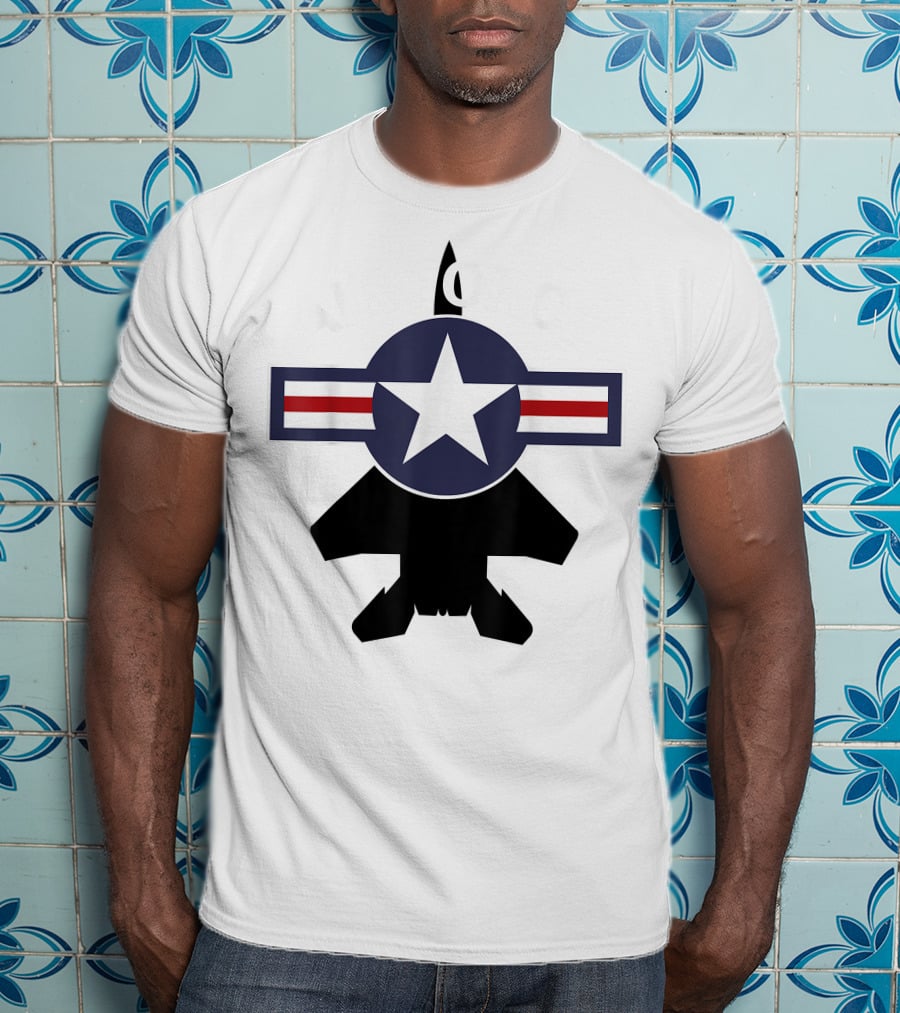 Air Force Vintage Roundel With F15 Jet T-Shirt
