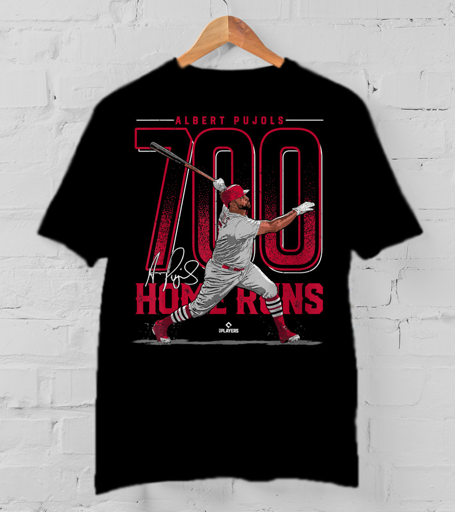 Albert Pujols 700 Home Runs St Louis Baseball MLBPA Players T-Shirt
