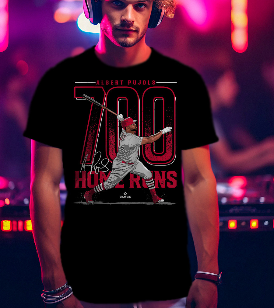 Albert Pujols 700 Home Runs St Louis Baseball MLBPA Players T-Shirt