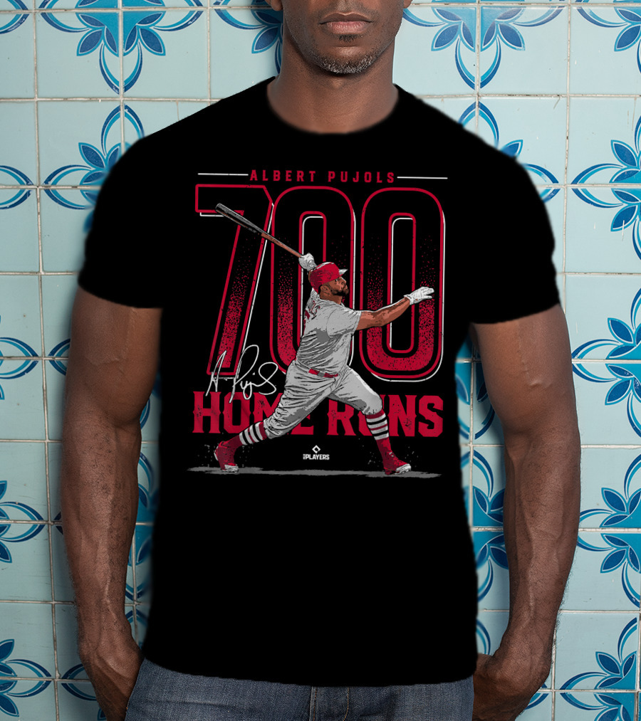 Albert Pujols 700 Home Runs St Louis Baseball MLBPA Players T-Shirt