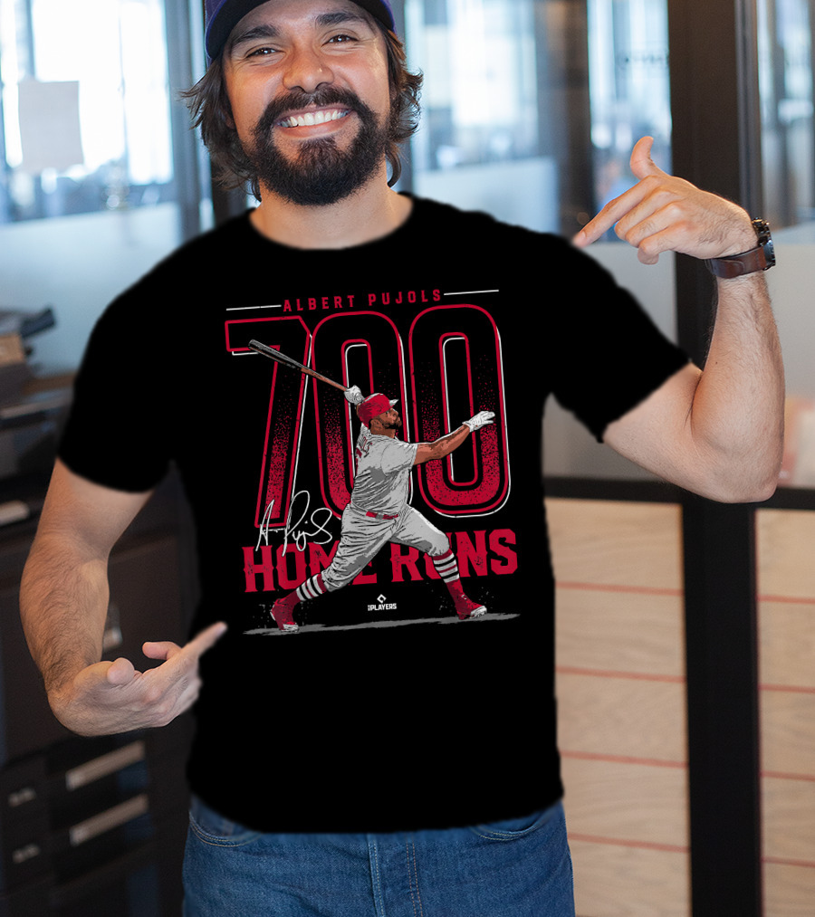 Albert Pujols 700 Home Runs St Louis Baseball MLBPA Players T-Shirt