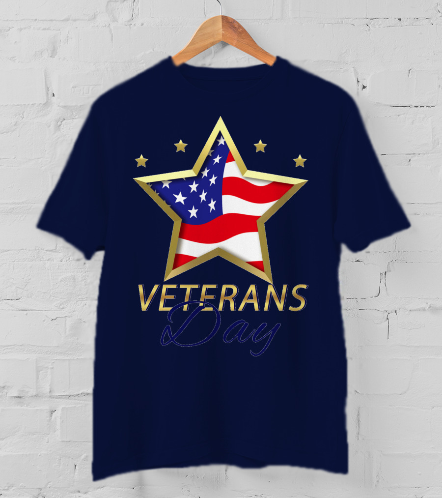 American Star And Stripes Veterans Day T-Shirt