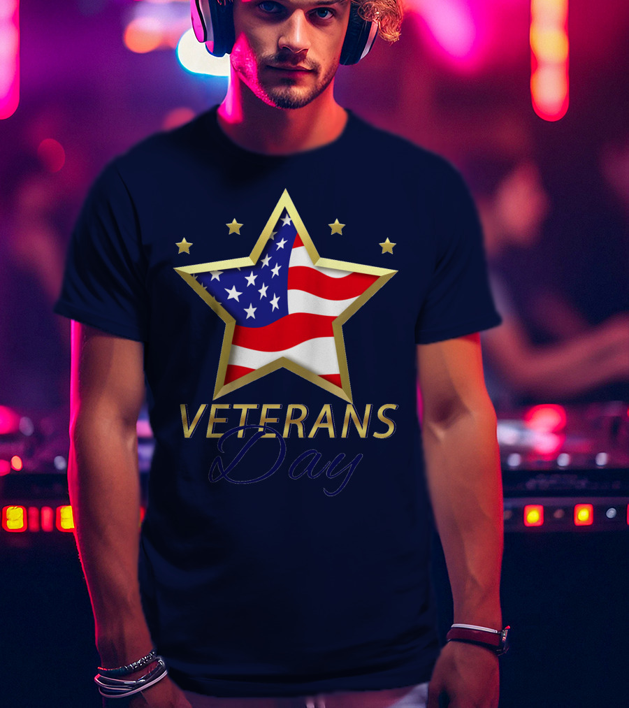 American Star And Stripes Veterans Day T-Shirt