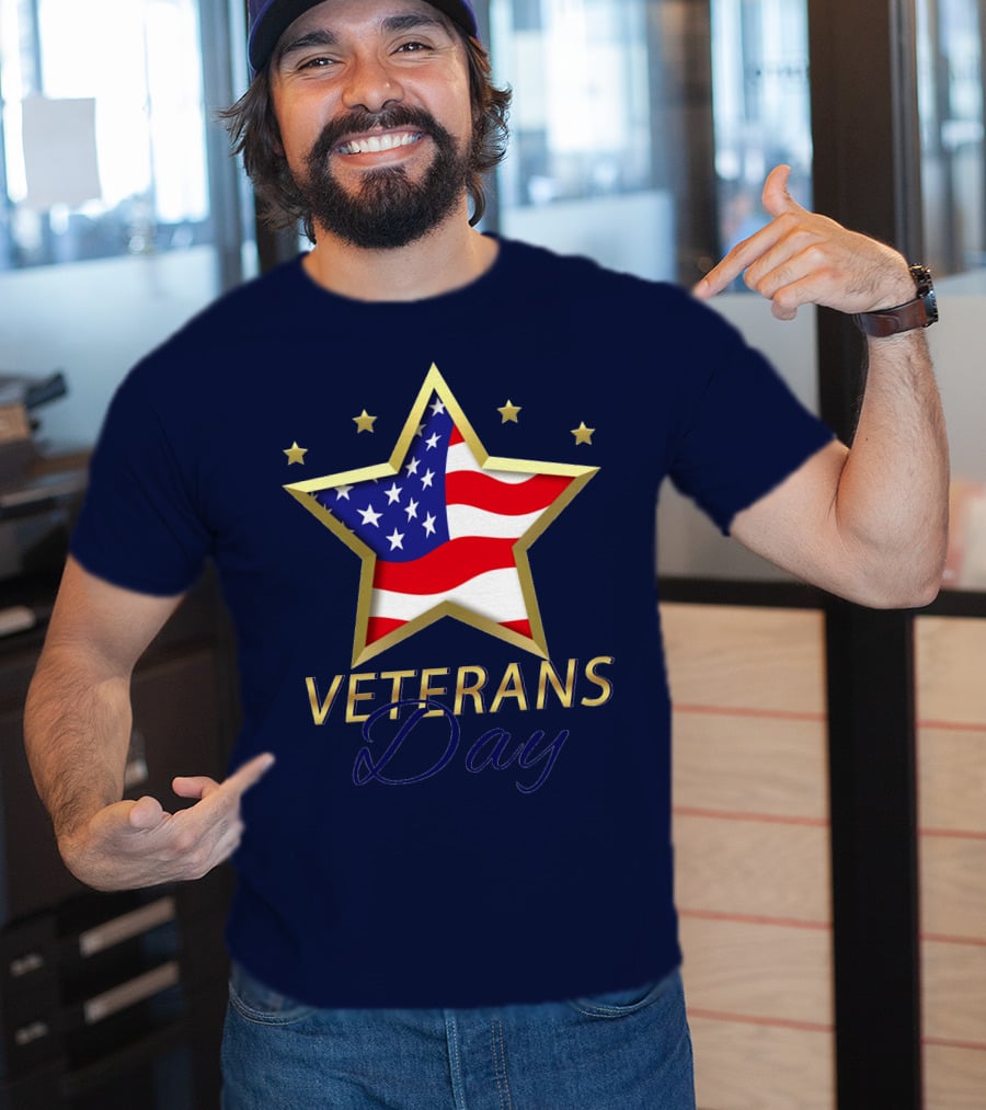 American Star And Stripes Veterans Day T-Shirt