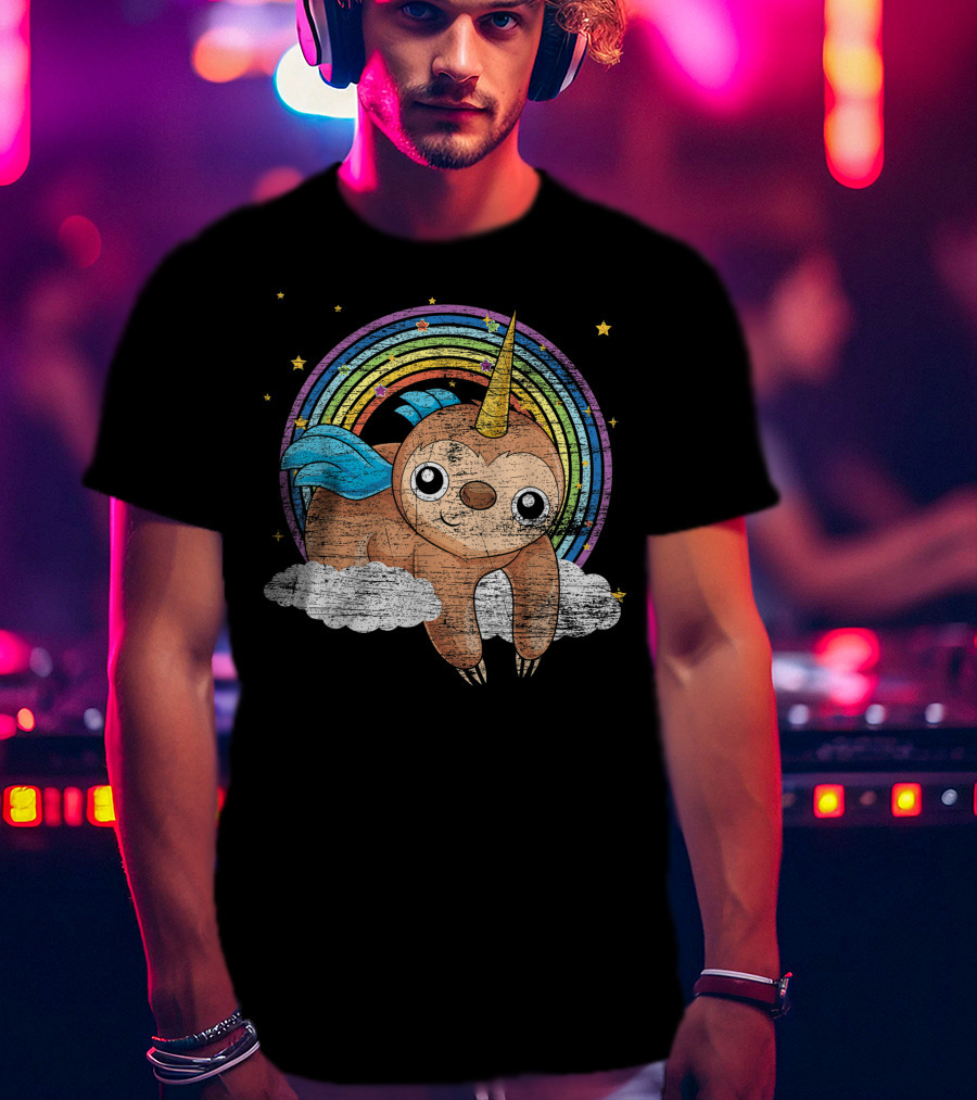 Slothicorn Unicorn Rainbow Magical Animal Zoo Lover T-Shirt