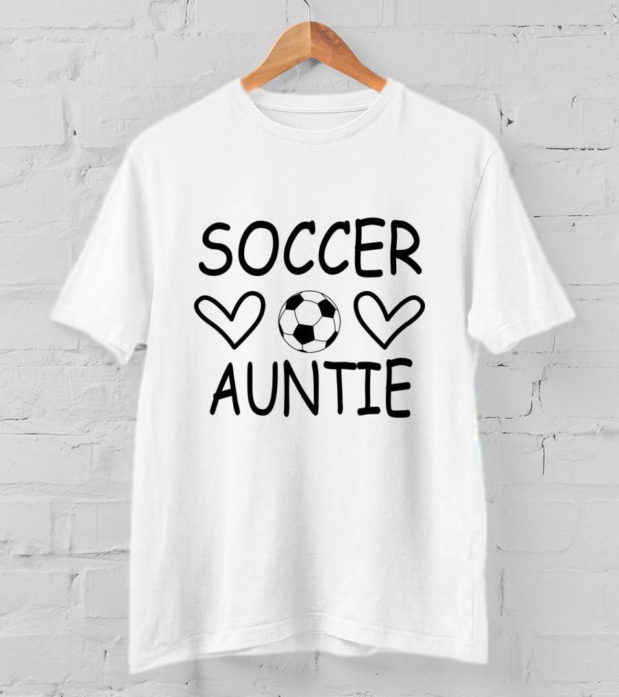 Soccer Auntie Heart Love Soccer Ball T-Shirt