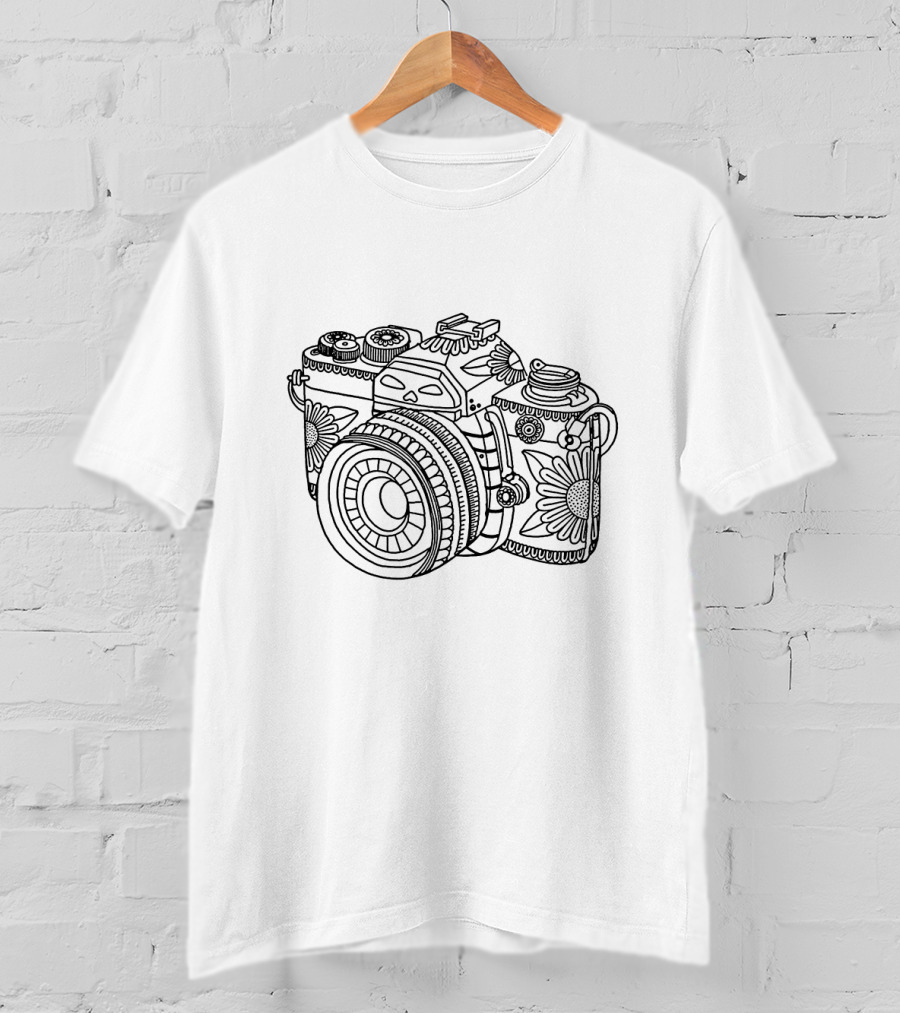 Camera Flower Pattern For Photographer's Aesthetic T-Shirt