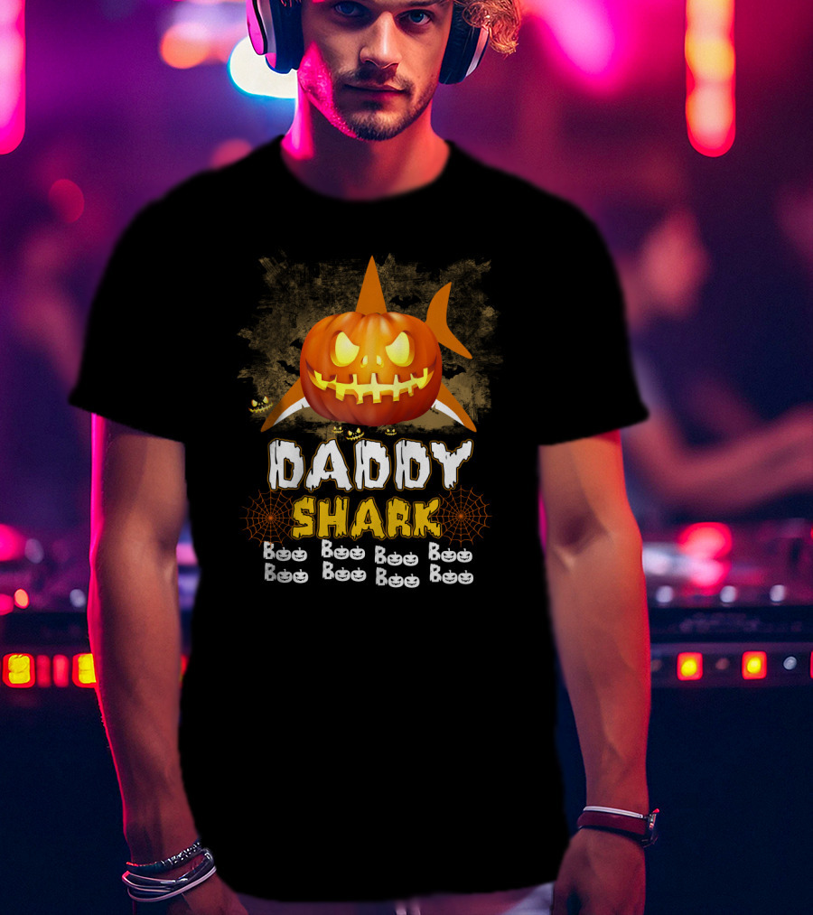 Daddy Shark Halloween Pumpkin Boo T-Shirt