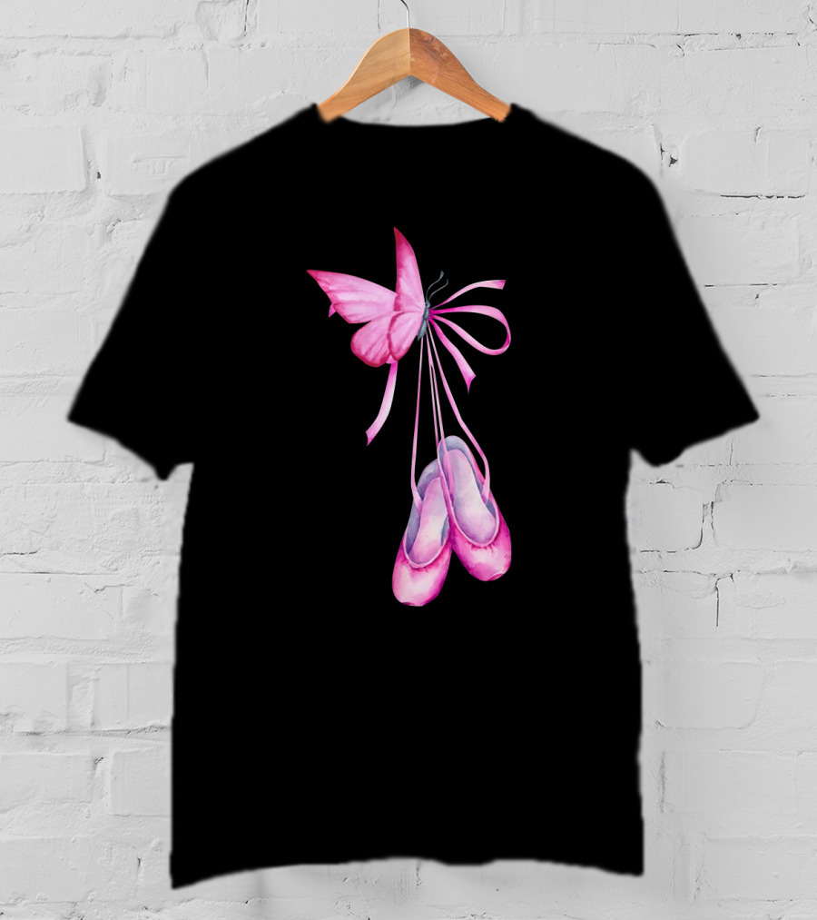 Ballet Shoes Pink Butterfly Ballet T-Shirt