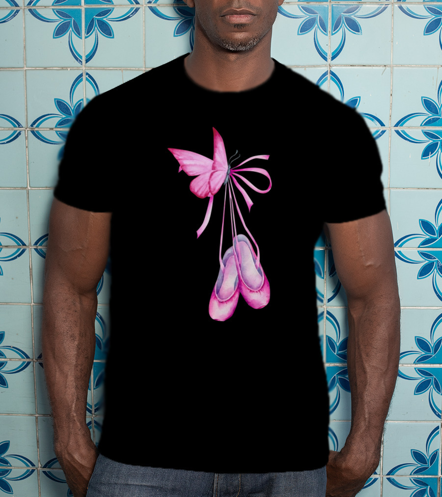 Ballet Shoes Pink Butterfly Ballet T-Shirt