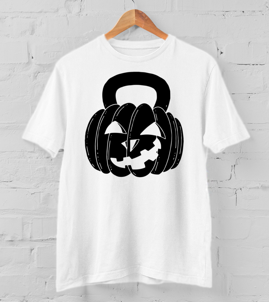 Pumpkin Halloween Kettlebell Fitness Jack-O'-Lantern T-Shirt