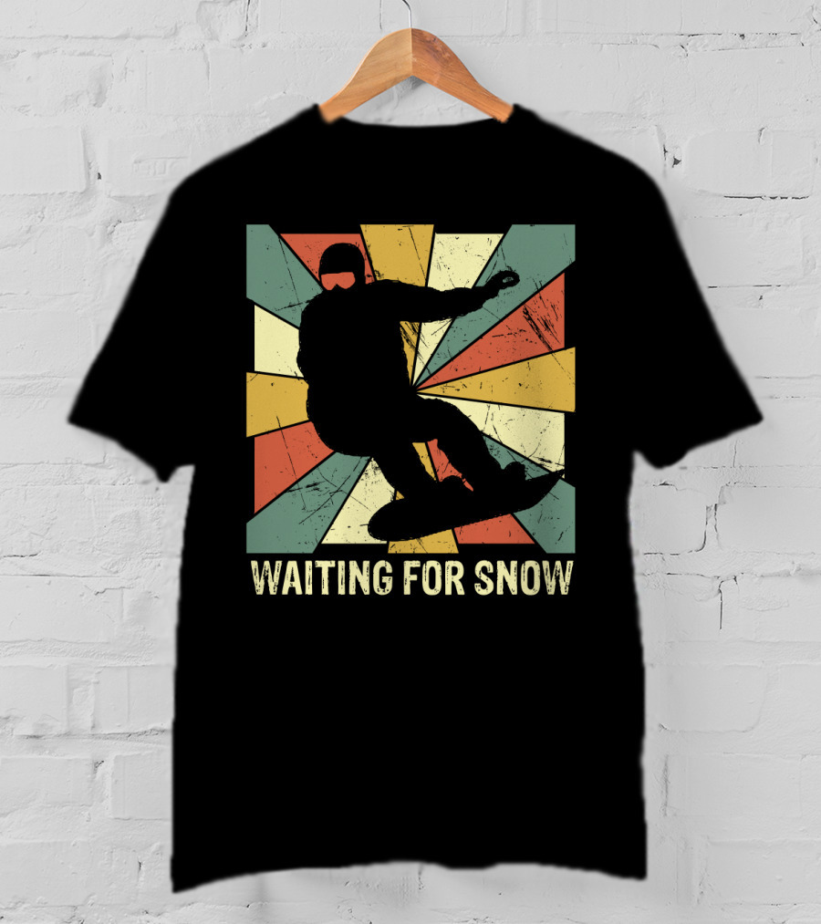 Waiting For Snow Vintage Snowboarding T-Shirt