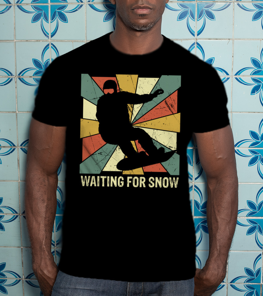 Waiting For Snow Vintage Snowboarding T-Shirt
