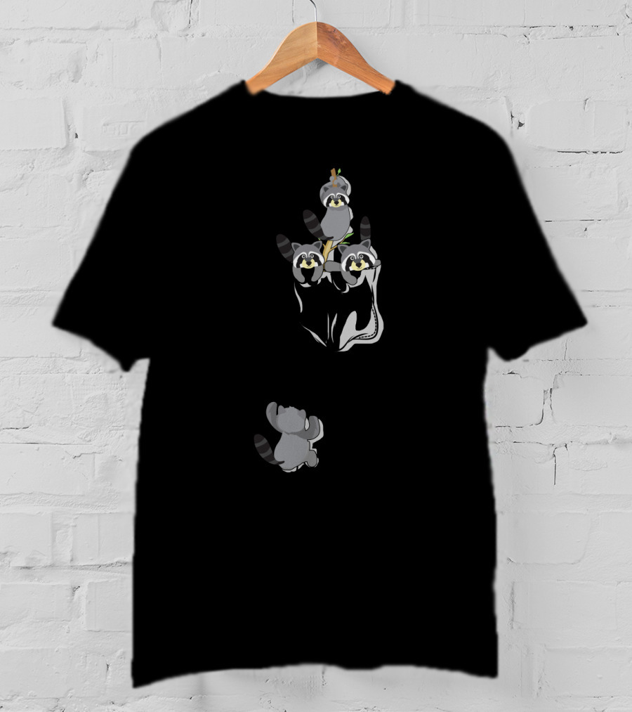 Raccoon Trio Climbing Pocket Adventure T-Shirt