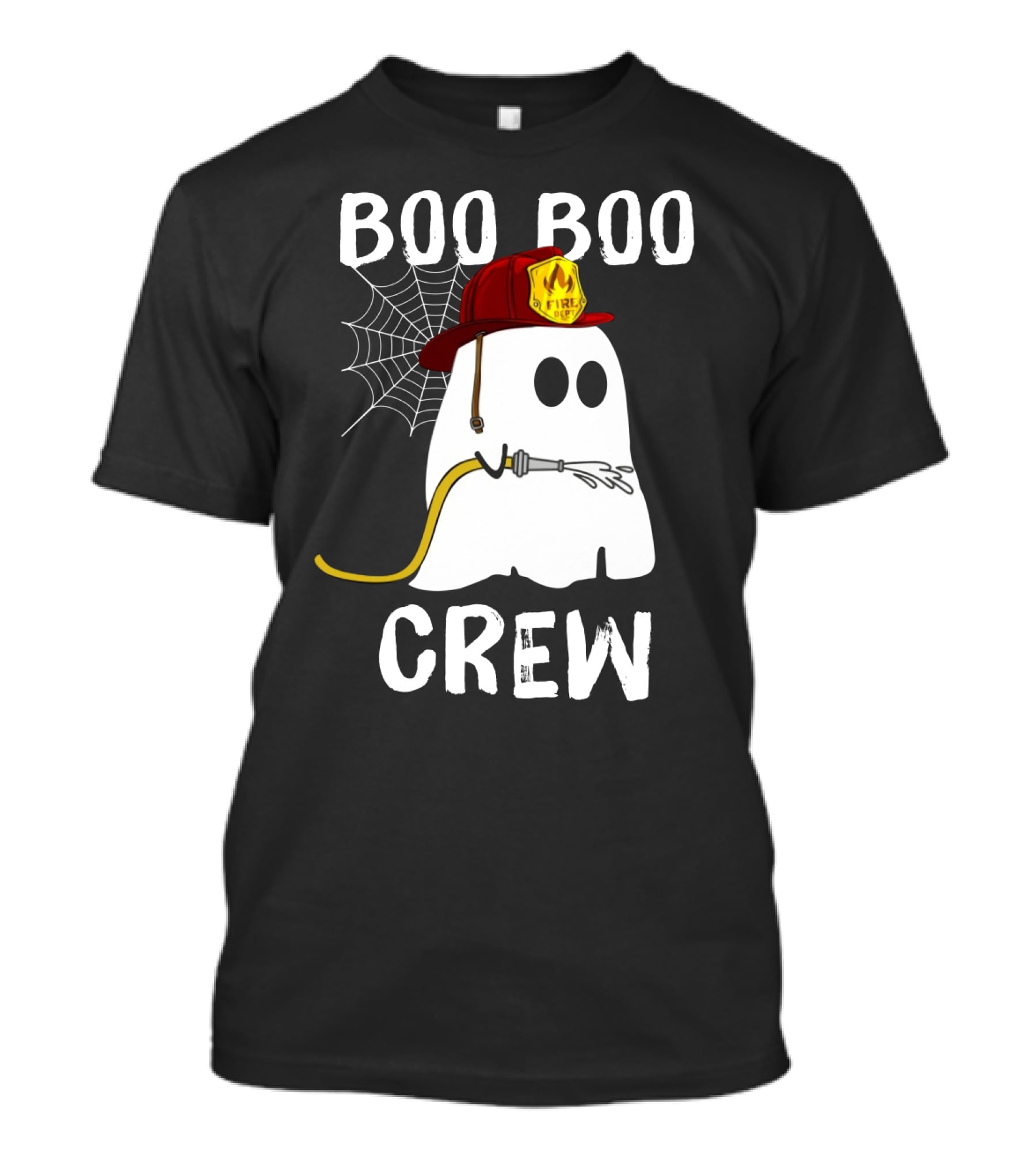Boo Boo Crew Ghost Firefighter Web Badge T-Shirt