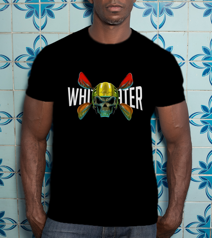 Whitewater Kayak Paddle Skull T-Shirt