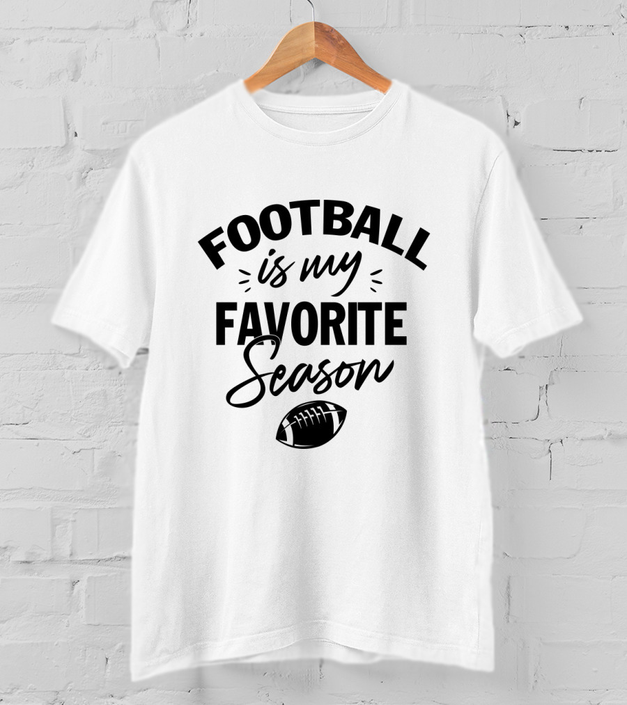 Football Is My Favorite Season With Iconic Football Image T-Shirt