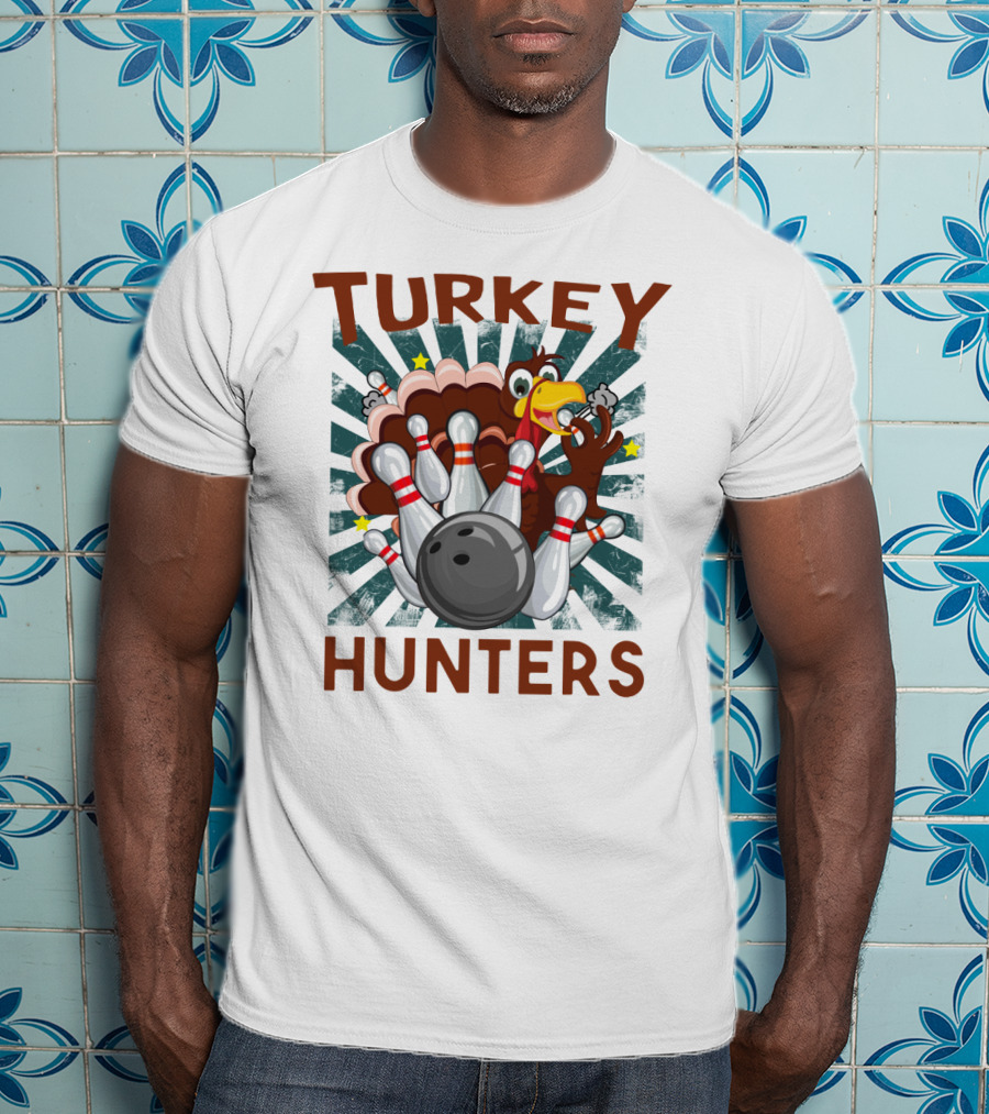 Turkey Bowling Pins Hunters Strikes T-Shirt
