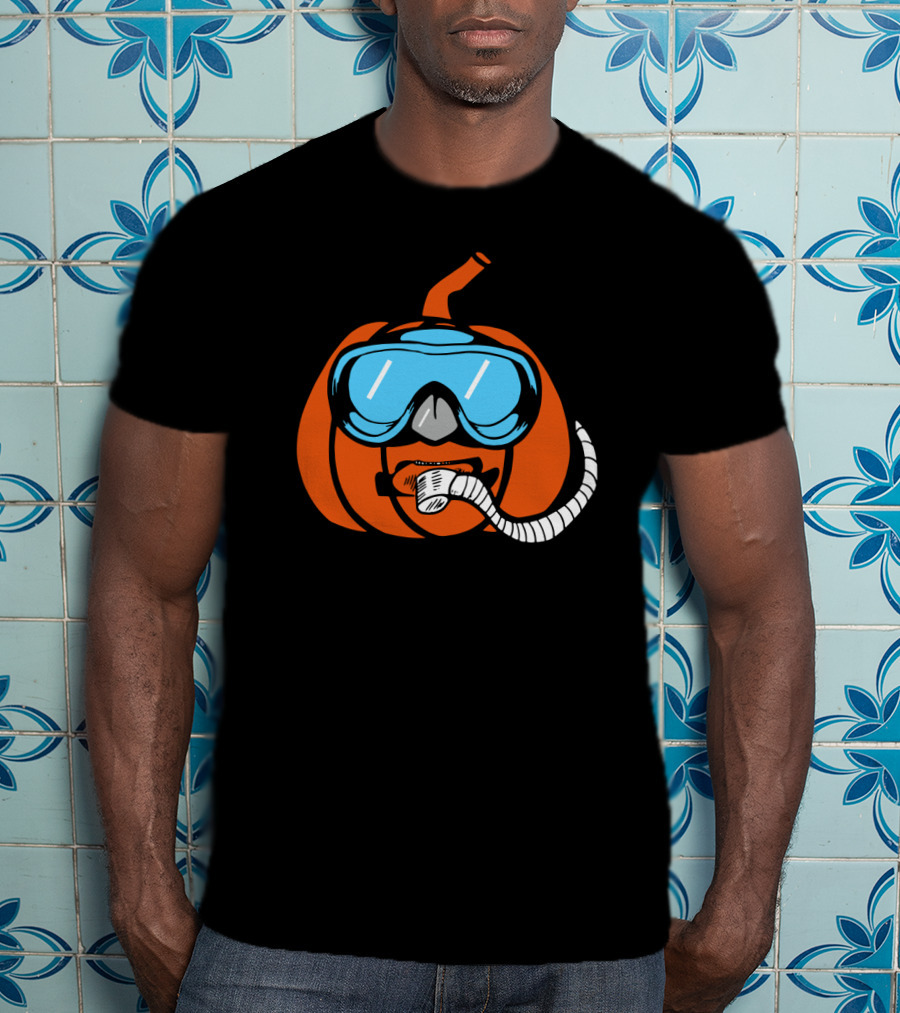 Scuba Pumpkin Halloween Snorkeling Mask T-Shirt