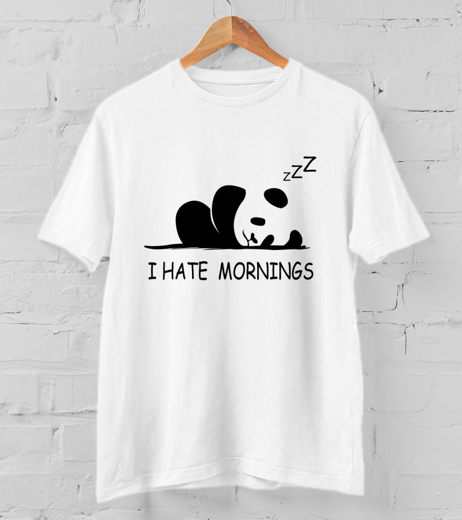 I Hate Mornings Sleeping Panda ZZZ T-Shirt