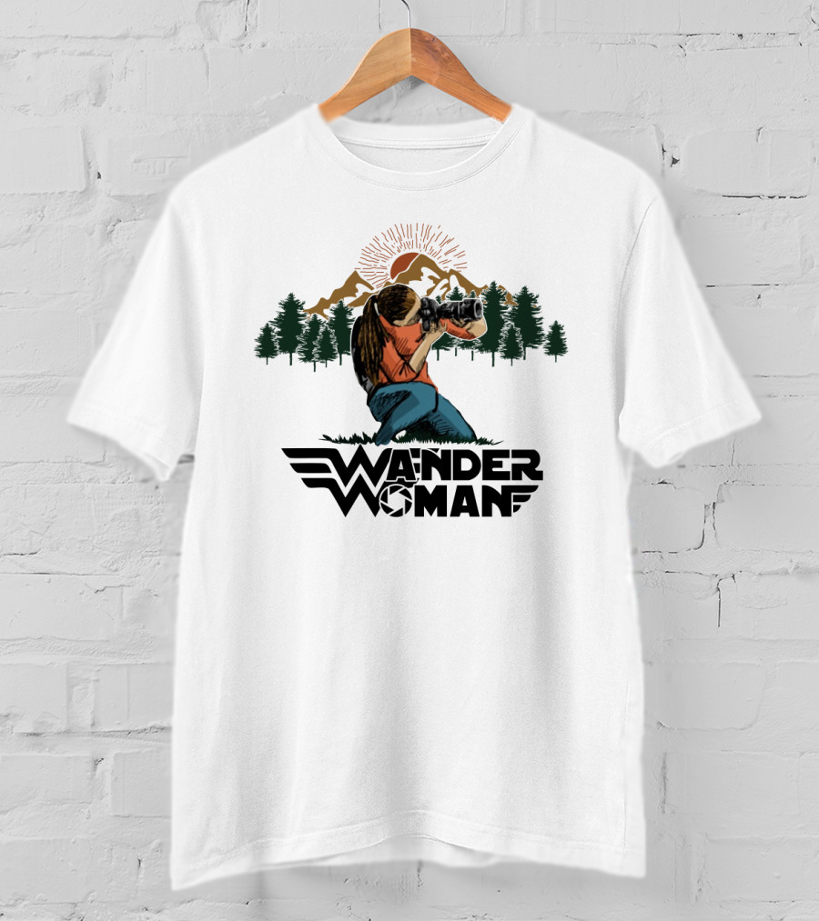 Wander Woman Photographer Adventure Forest Mountain T-Shirt