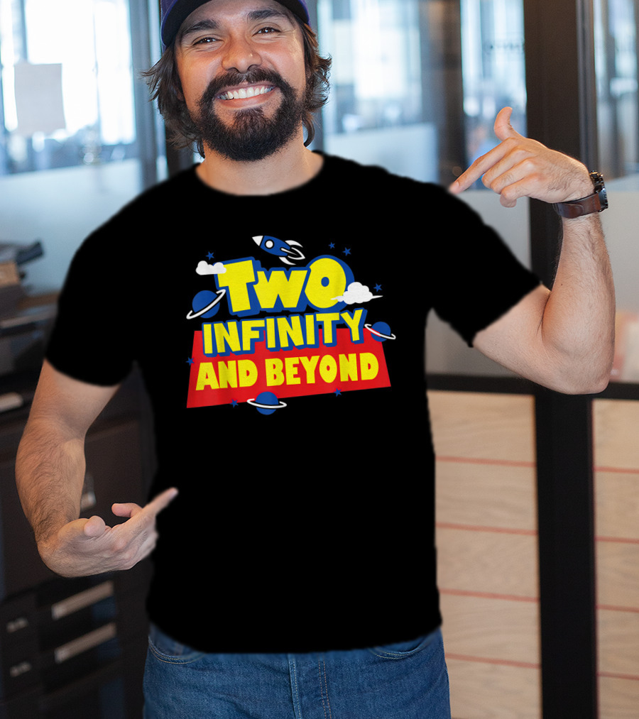 Two Infinity And Beyond 2nd Birthday Rocket And Planets T-Shirt