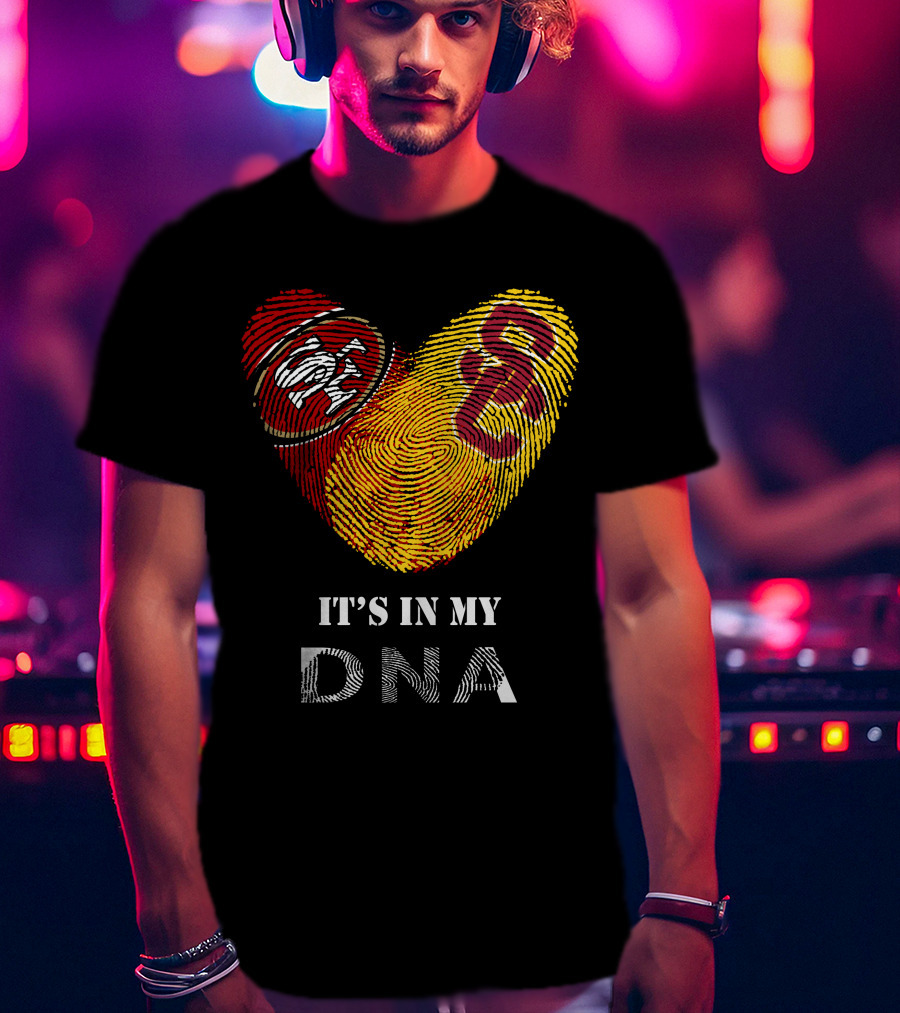 49ers Usc Trojans Heart Dna Fingerprint T-Shirt