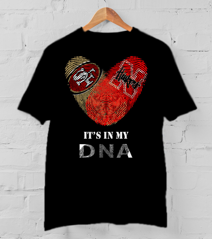 49Ers Nebraska Cornhuskers Fingerprint Heart DNA T-Shirt