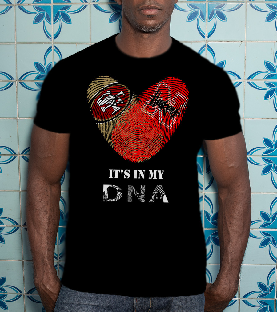 49Ers Nebraska Cornhuskers Fingerprint Heart DNA T-Shirt