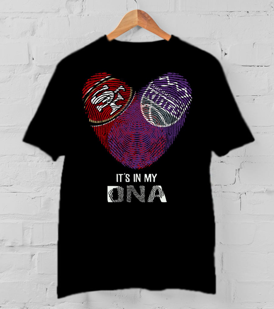 49Ers Sacramento Kings Heart Fingerprint It's In My DNA T-Shirt
