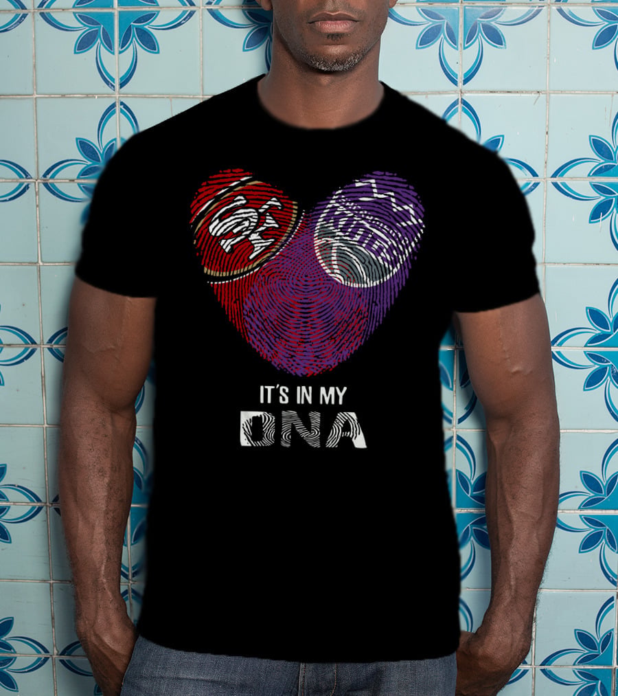 49Ers Sacramento Kings Heart Fingerprint It's In My DNA T-Shirt