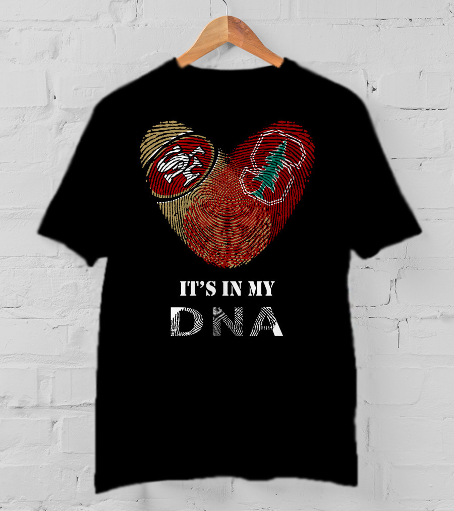 49Ers Stanford Cardinal Heart Fingerprint DNA T-Shirt