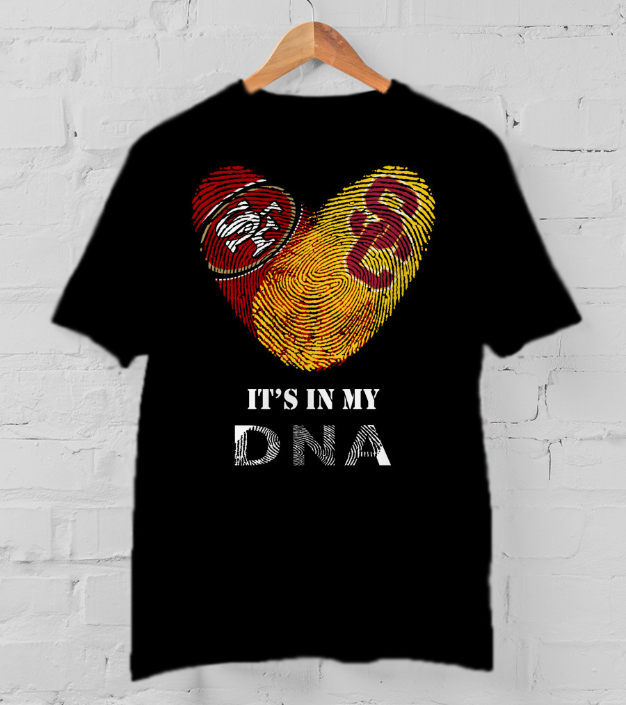49Ers USC Trojans DNA Fingerprint Heart T-Shirt