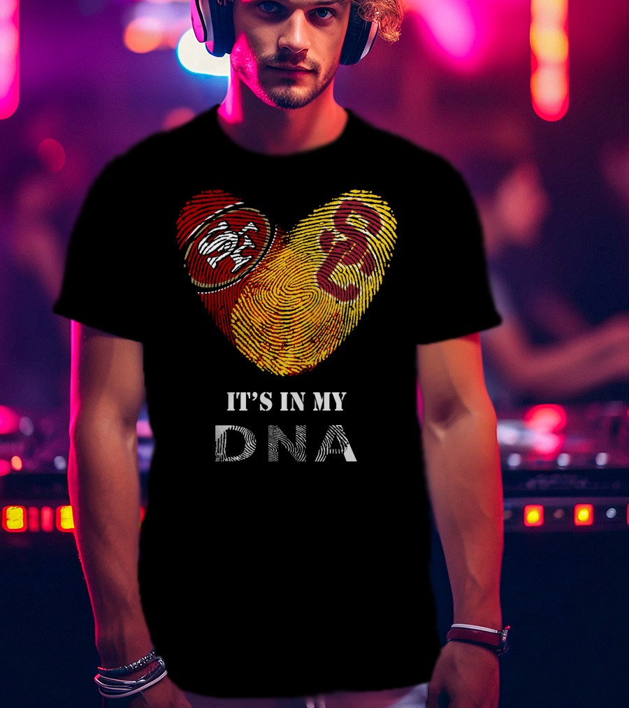 49Ers USC Trojans DNA Fingerprint Heart T-Shirt