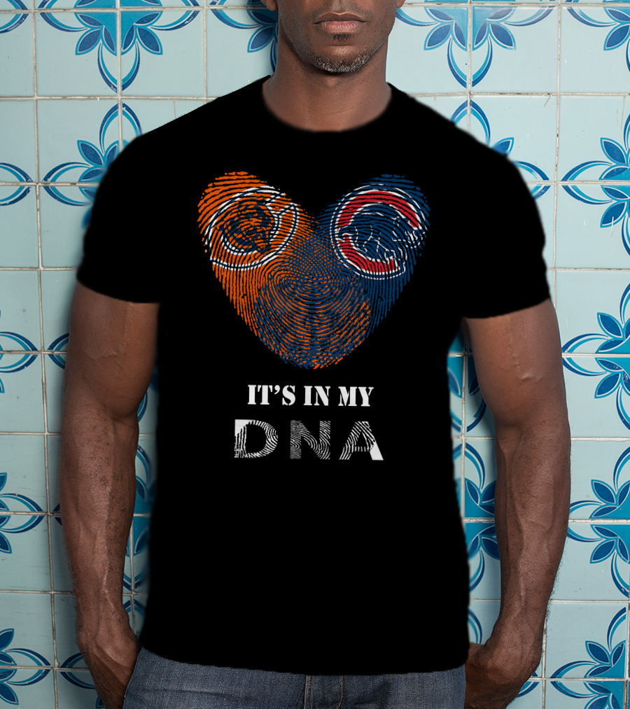 Chicago Bears Cubs It's In My Dna Fingerprint Heart T-Shirt
