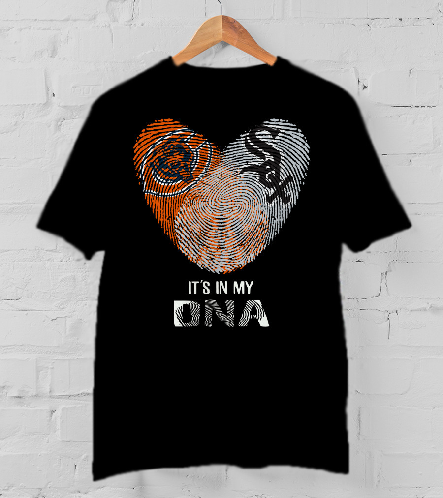 Bears White Sox It’s In My DNA Fingerprint Heart T-Shirt