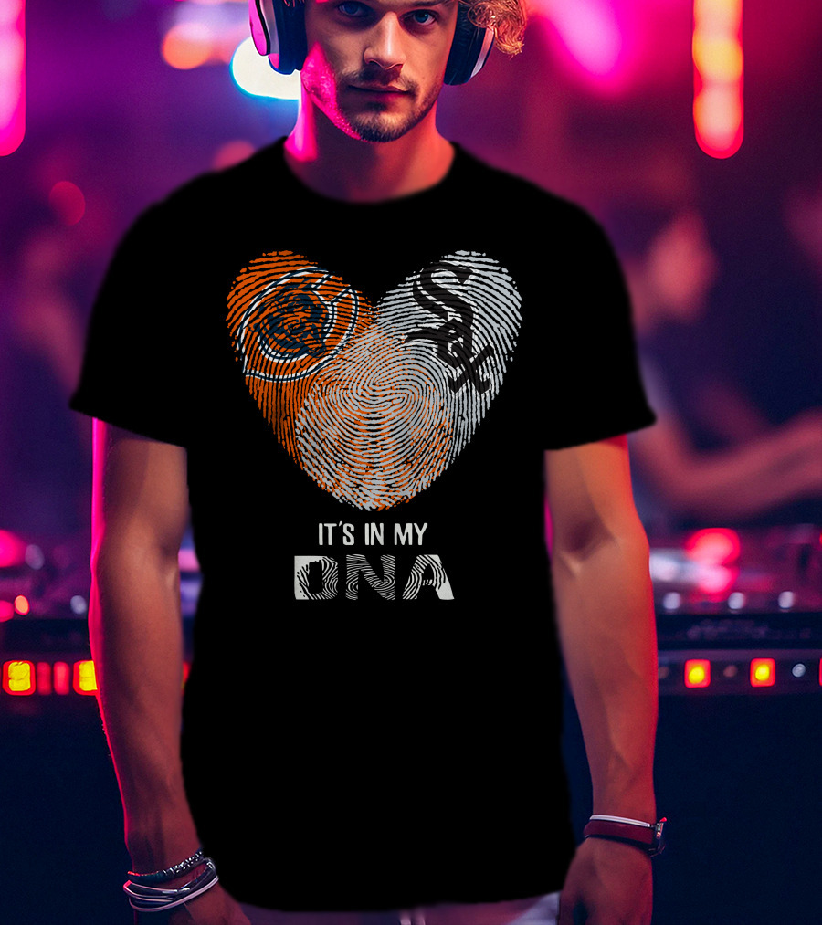 Bears White Sox It’s In My DNA Fingerprint Heart T-Shirt