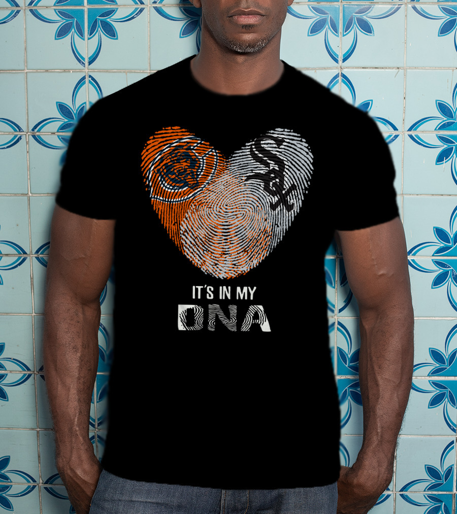 Bears White Sox It’s In My DNA Fingerprint Heart T-Shirt