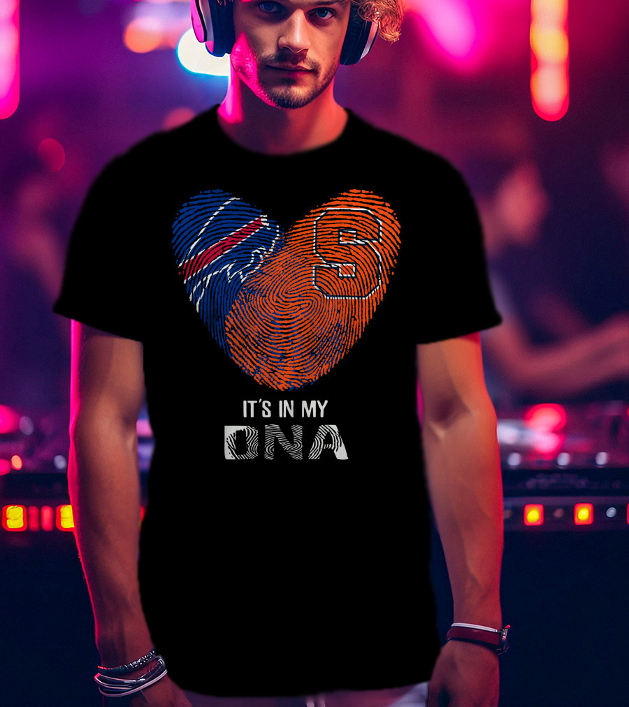 Bills Syracuse It's In My DNA Heart Fingerprint T-Shirt