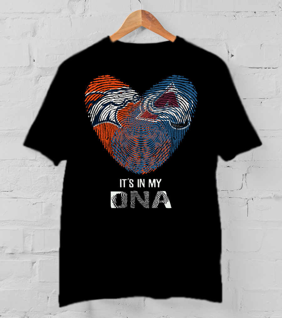 Broncos Avalanche It's In My DNA Fingerprint Heart T-Shirt
