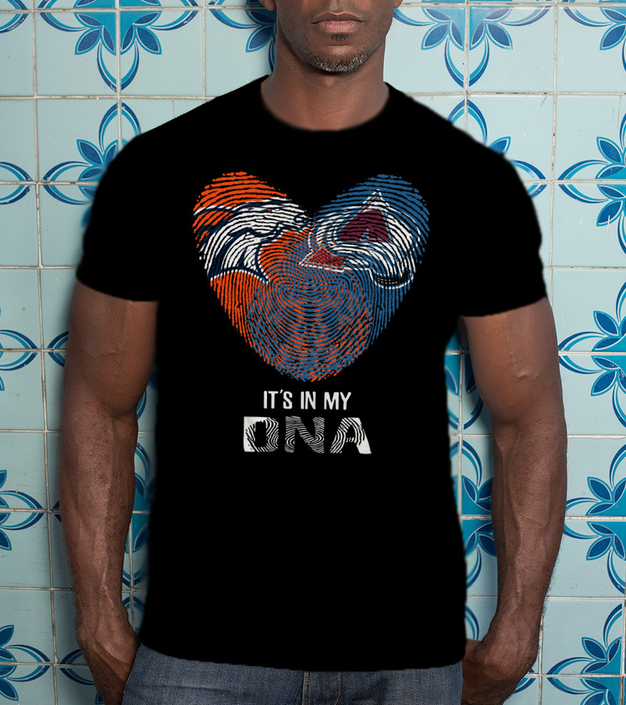 Broncos Avalanche It's In My DNA Fingerprint Heart T-Shirt