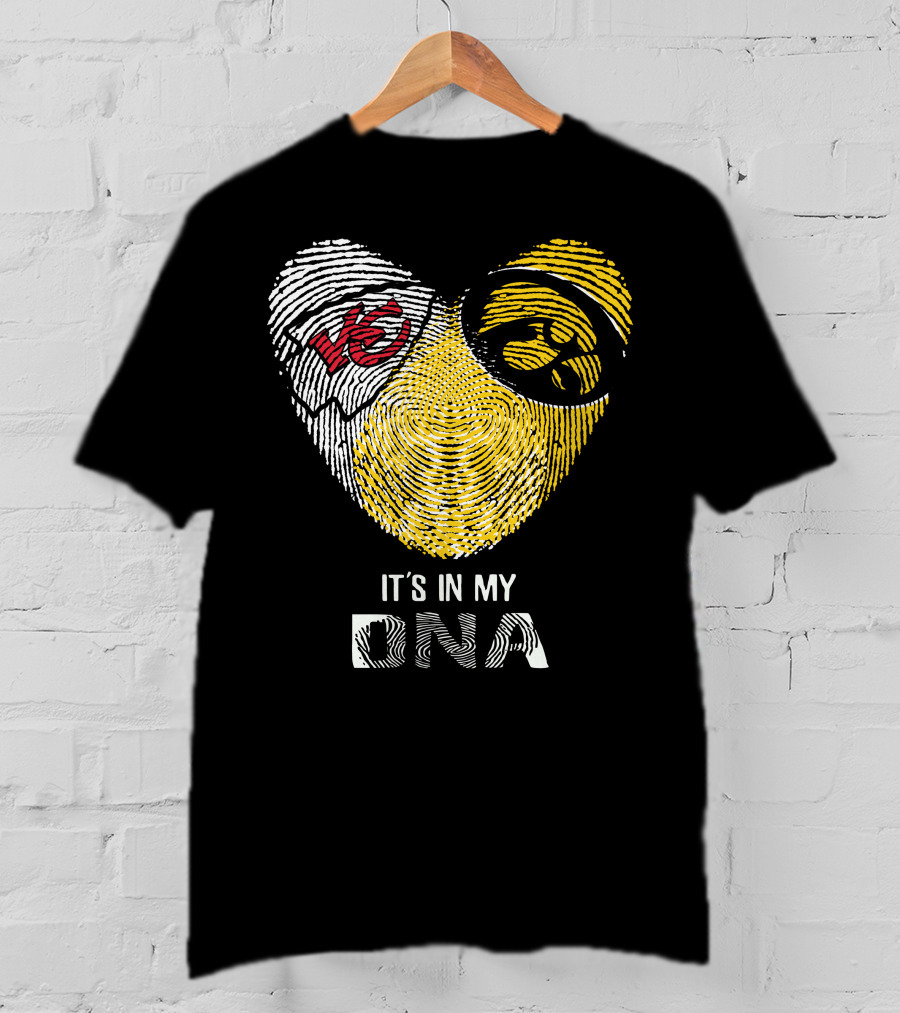 Chiefs Hawkeyes Heart Fingerprint It's In My DNA T-Shirt