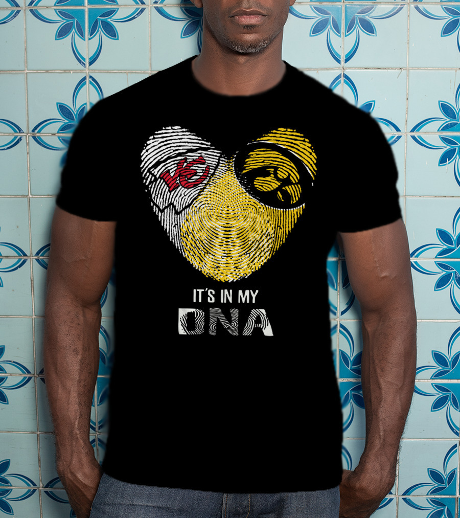 Chiefs Hawkeyes Heart Fingerprint It's In My DNA T-Shirt