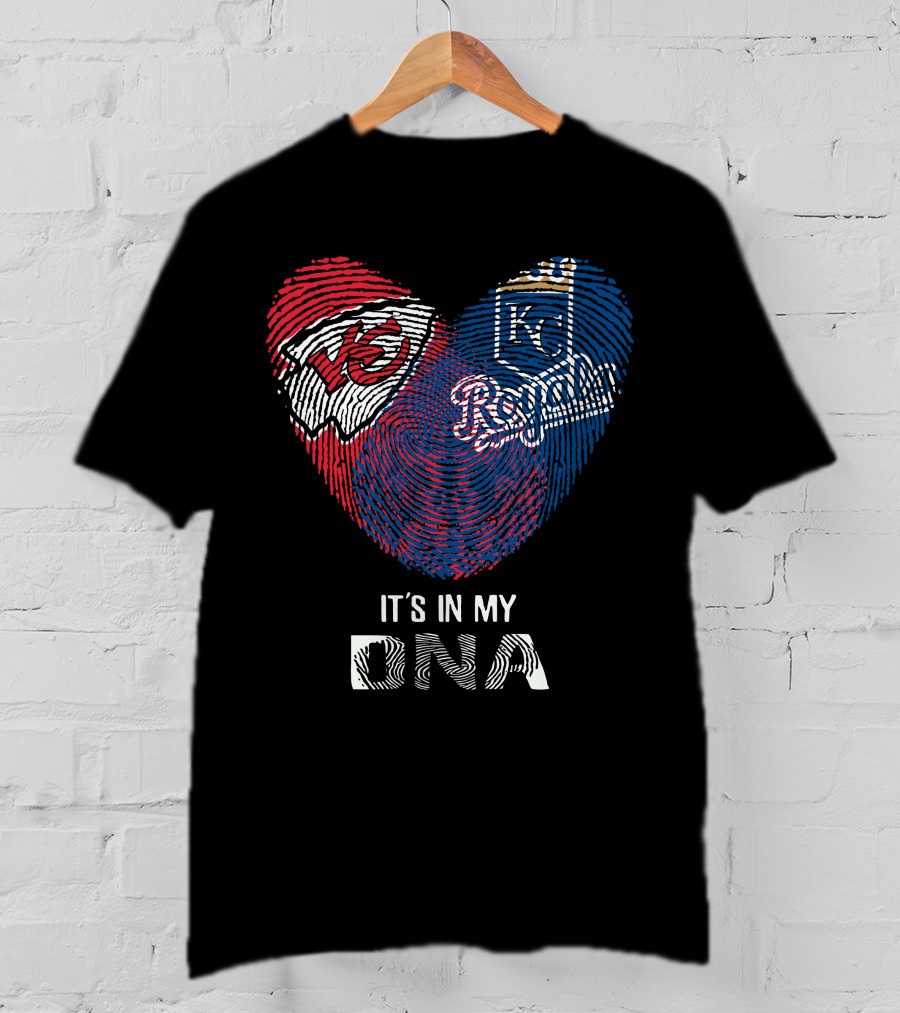 Chiefs Kc Royals Heart-Shaped Fingerprint It's In My Dna T-Shirt