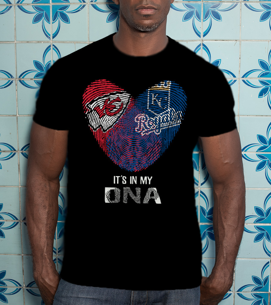 Chiefs Kc Royals Heart-Shaped Fingerprint It's In My Dna T-Shirt