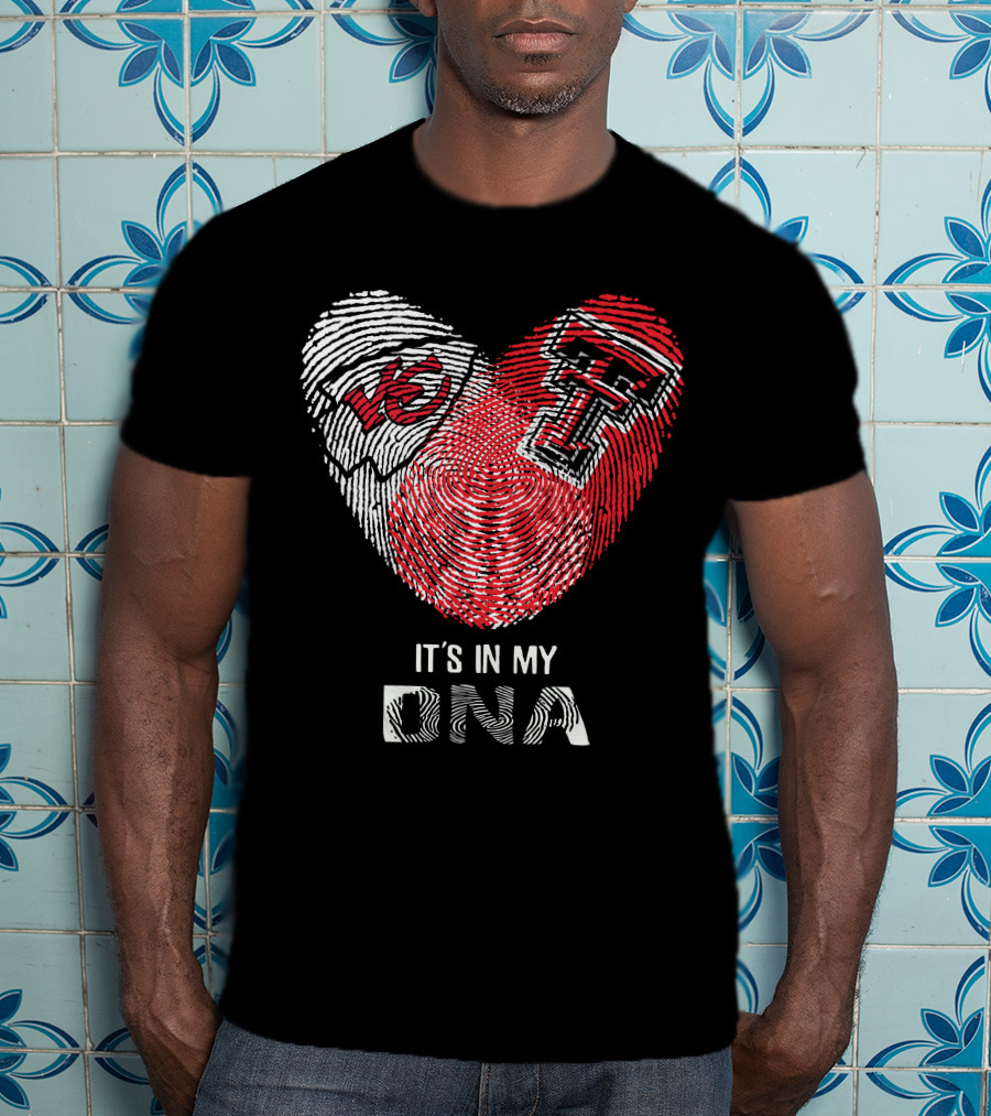 Chiefs Texas Tech Heart Shaped Fingerprint It's In My Dna T-Shirt
