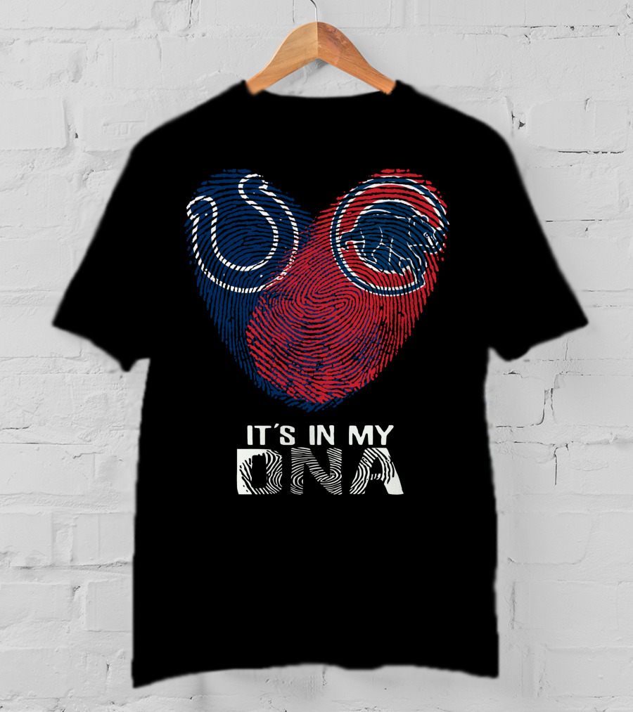 Colts Cubs It's In My Dna Fingerprint Heart T-Shirt