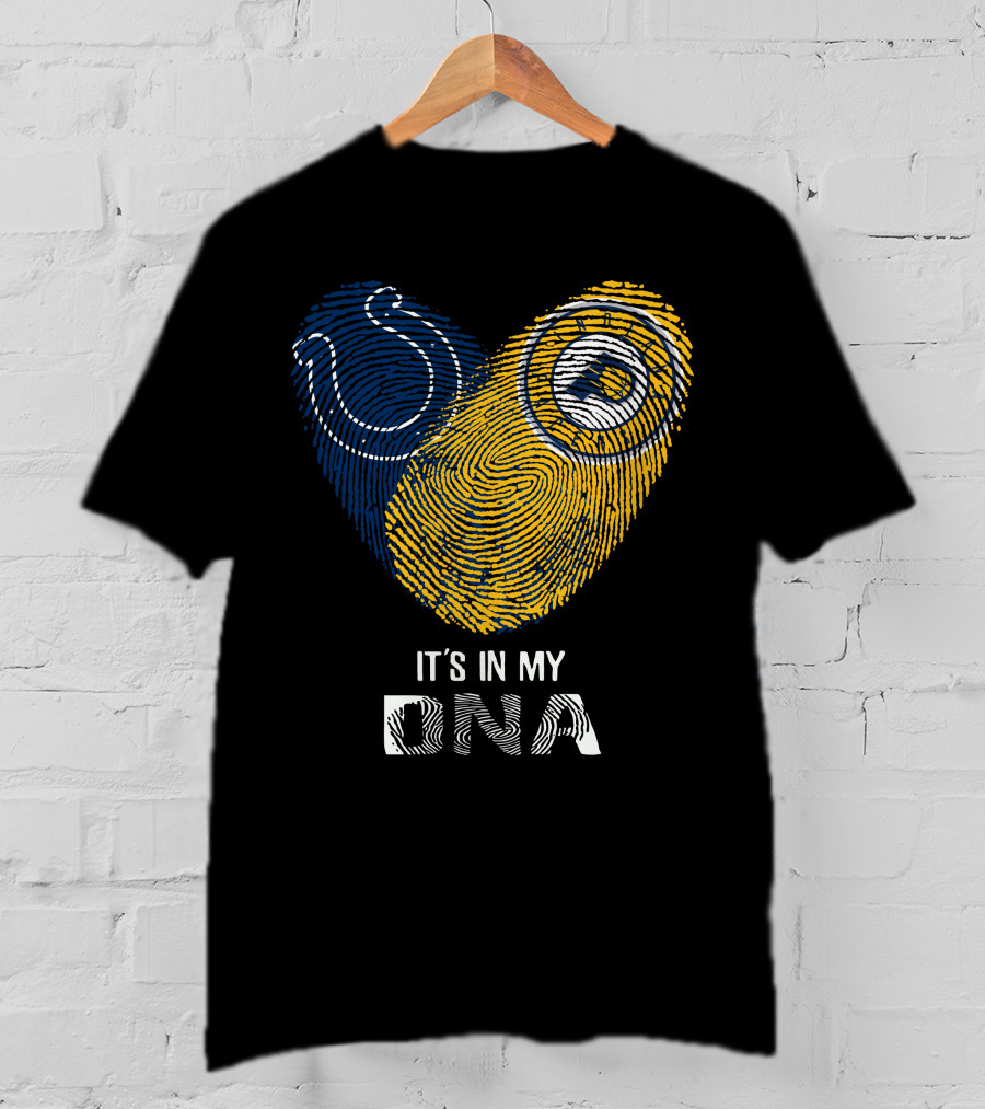 Colts Pacers It's In My Dna Heart Fingerprint Pride Indianapolis Fan T-Shirt