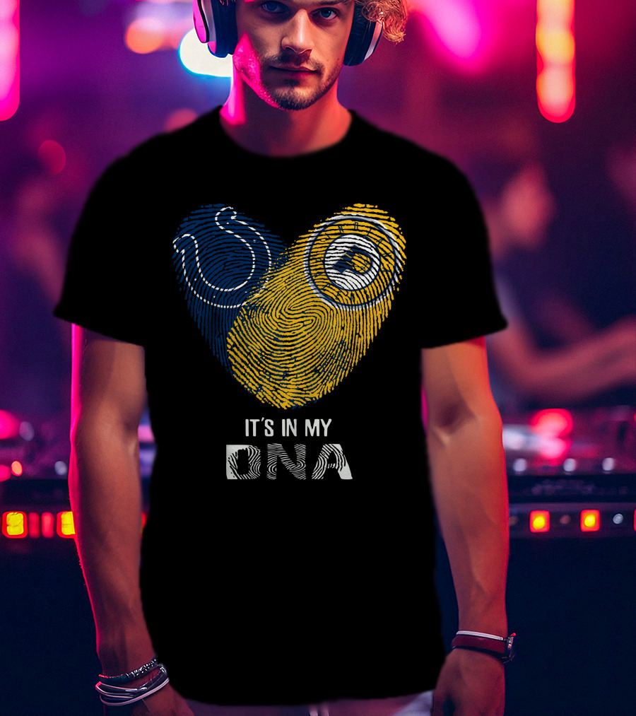 Colts Pacers It's In My Dna Heart Fingerprint Pride Indianapolis Fan T-Shirt